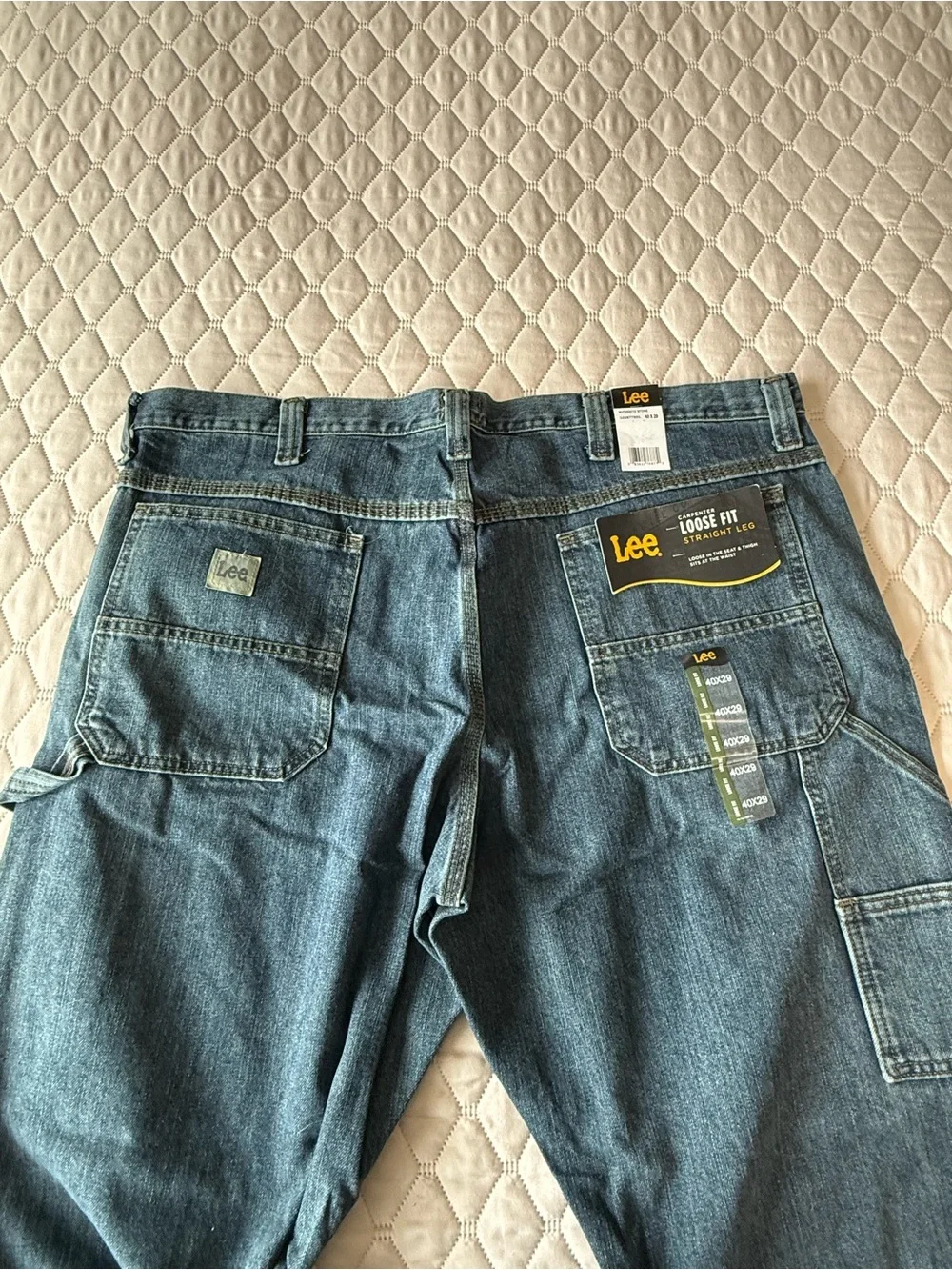 NWT Lee Men's Carpenter Jeans Loose Fit Straight Leg Size 40x29